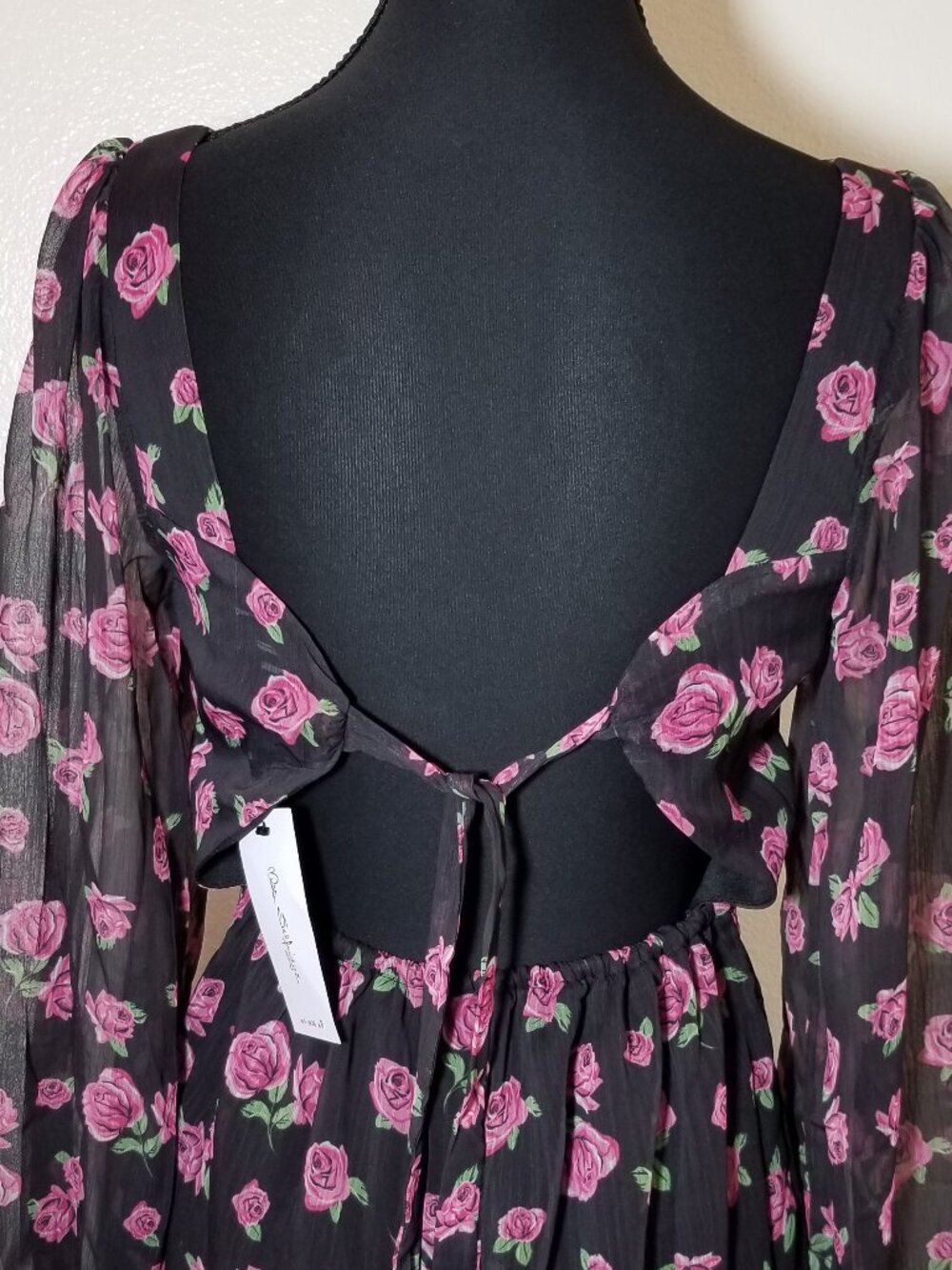 Miss Selfridge Black Floral Short Romper Sz 4 Whimsy Fairy Festival Coquette NWT - Picture 6 of 11